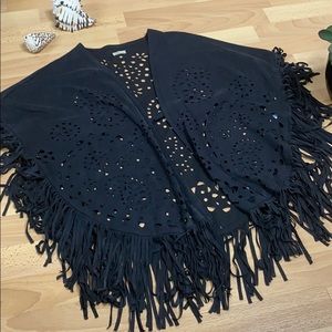 Black Hollister Fringe Cardigan
